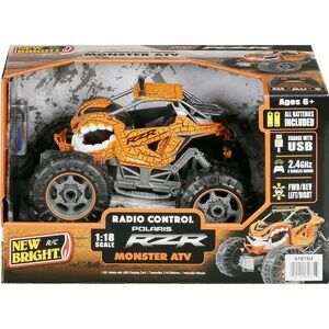 🆕 New Bright (1:18) Polaris RZR Battery Radio Remote Control Monster ATV